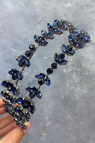 Hayalperest boncuk Alpha Shuttle Glass Crystal Stone Bridal Henna Crown
