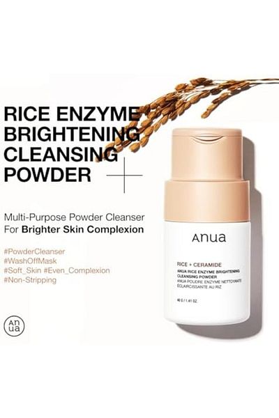 ANUA Rice Enzyme Brightening Cleansing Powder, 40 grams