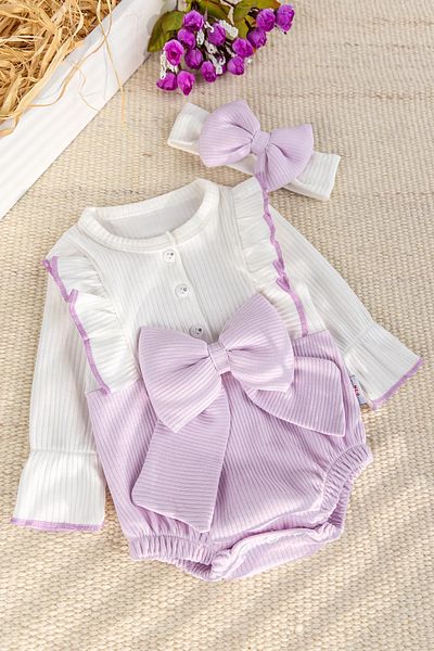 Babymod Baby Girl Dress with Bow Bandana Baby Rompers