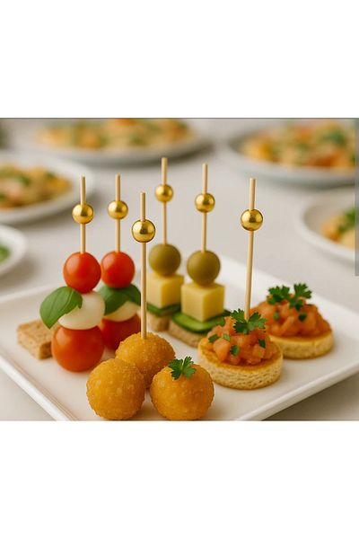 velomy Golden Ball Edible Toothpicks Cake Decoration Toothpick Wafer 36 Pcs.
