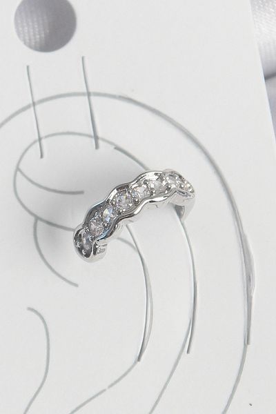 E BULURUM Brass Silver Color Zircon Stone Cartilage Model Women's Earrings