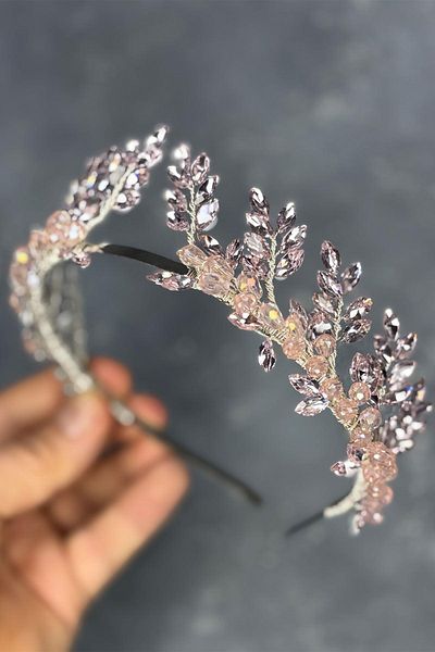 Hayalperest boncuk Powder venus leaf design bridal henna crown hair accessory