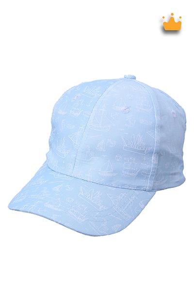 Kitti 4-8 Years 52cm Boy Summer Patterned Adjustable Hat Cap Blue Y2321005