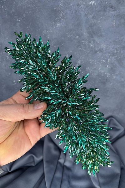 Hayalperest boncuk Green eva dense beaded bridal henna crown