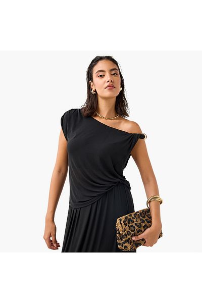 Iconic Iconic Draped One Shoulder Top