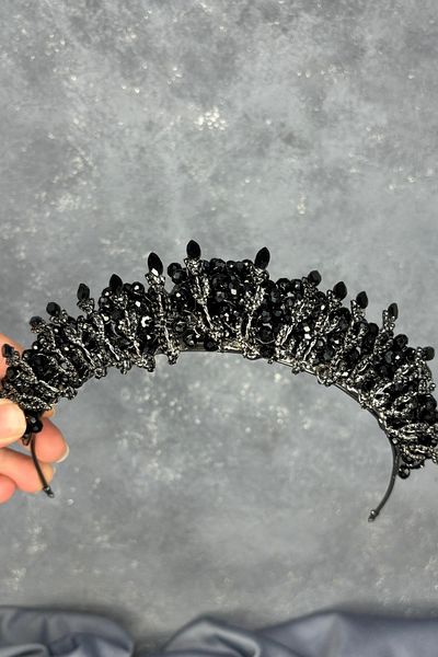 Hayalperest boncuk Crystal Bead Embroidered Steaming Bridal Crown
