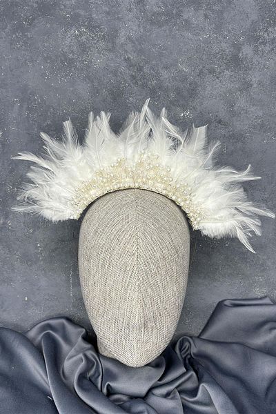 Hayalperest boncuk Feathered Crystal Beaded Arden Bridal Henna Crown