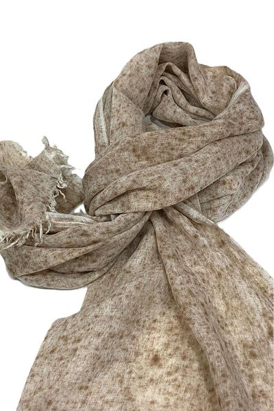 Nish&Chic Cotton and Linen Blend Natural Shawl