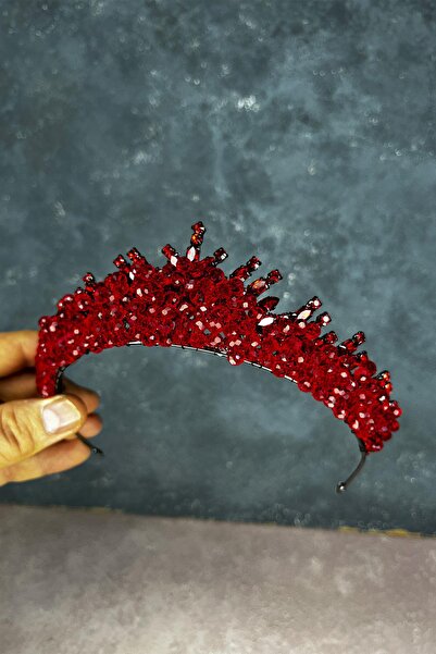 Hayalperest boncuk Red Edis Bead Embroidered Bridal Henna Crown
