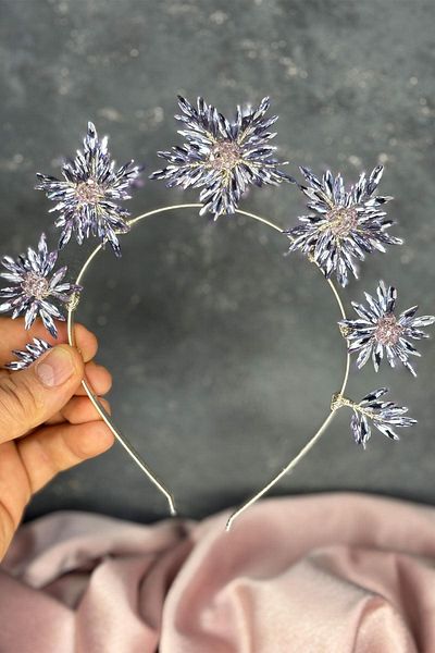 Hayalperest boncuk Star Stone Detailed Bridal Crown Henna Night and Hair Accessory for Wedding