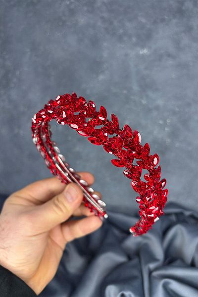 Hayalperest boncuk Double Row Stone Lea Bridal Hair Accessory Bridal Henna Crown
