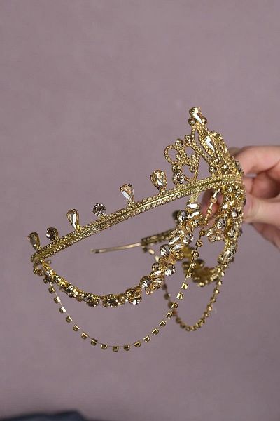 Hayalperest boncuk Hürrem Fringed Frontlet Bridal Henna Crown