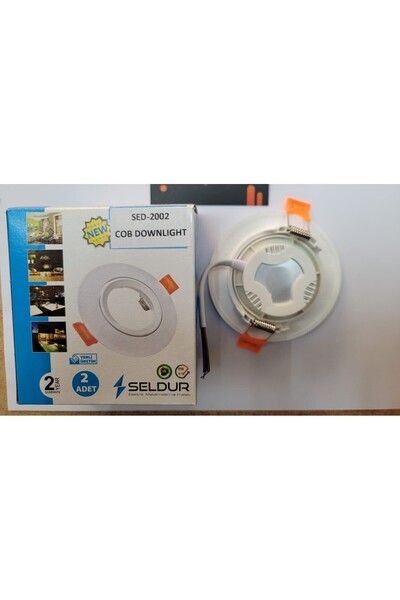 SELDUR 5 Watt Cob Ledli Beyaz Kasa Beyaz Işık Spot 2 Li Paket
