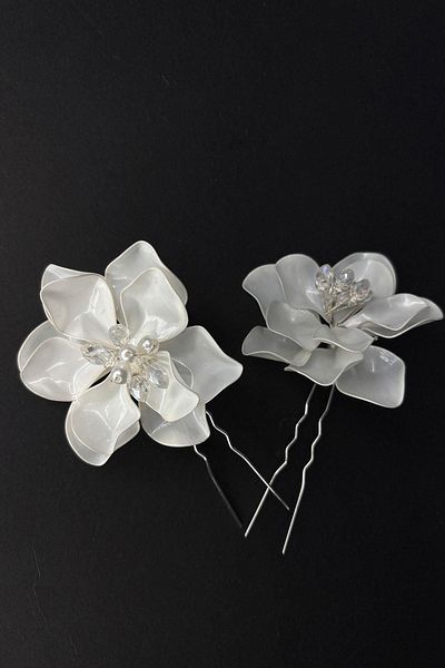 Hayalperest boncuk Venna Flower Resin 2 Pack Hairpin Hair and Bridal Accessory