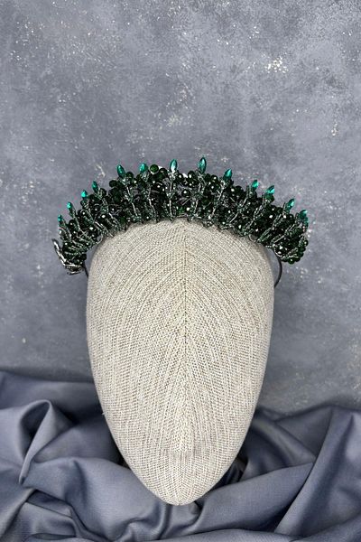 Hayalperest boncuk Crystal Bead Embroidered Steaming Bridal Crown