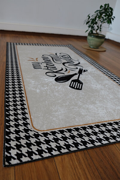 DEKOMOD Dijital Baskı Dört Mevsim Kaymaz Taban Yıkanabilir Mutfak Oda Halısı Yolluk Kazayağı Desen