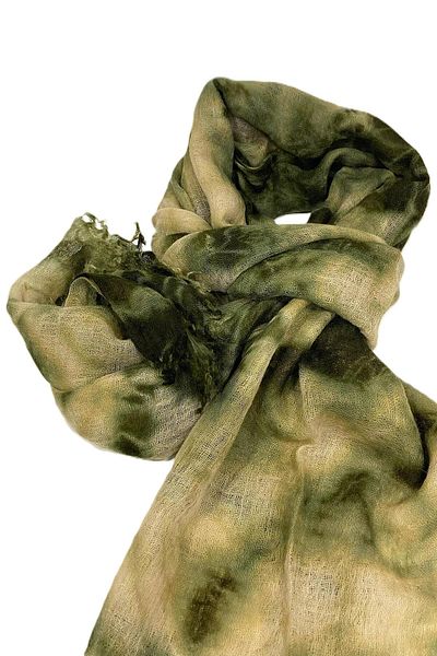 Nish&Chic Cotton Linen Blend Natural Batik Shawl