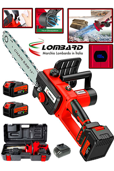 Cros LOMBARD Italia RED 32 CM Yağ Pompalı Yeni Nesil Kömürsüz Motor Çift Akü ...