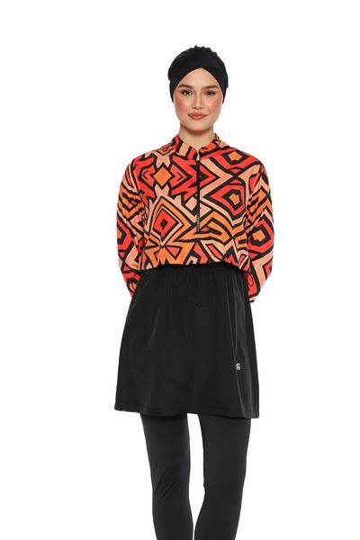 İKSUN Fully Covered Hijab Swimsuit Long Sleeve 4 Piece Set Full Lycra Water Repellent Quick Drying Fabric