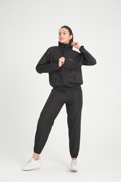 FitBlue Termal kemerli kapüşonlu unisex sauna eşofman takımı bol kesim termal...