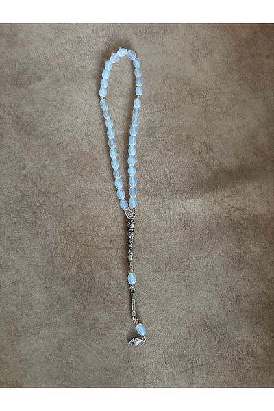 DİBA AVM TESBİH model picătură din sticlă mată, cutie elegantă, cadou, mărgele de rugăciune, metal imame, mărgele de rugăciune din sticlă