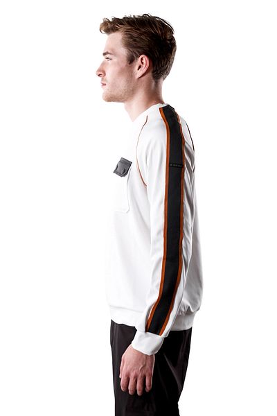 Isaora Detaliu dungi Stretch Relaxat Fit Buzunar la piept Sweat cu decolteu pentru bărbați SWEAT M24S8102 SBT