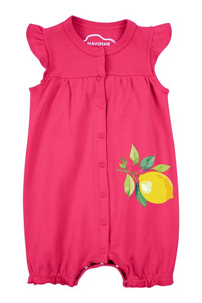 Mavipink Baby Girl Lemon Ruffle Short Shorts Jumpsuit