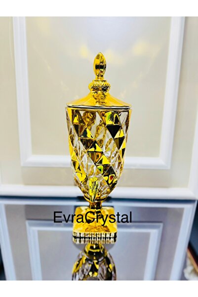 EVRA 3.5 Litre Altın Yaldızlı Cam Sebil Şerbetlik m1