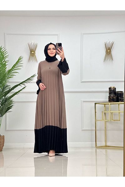 VALENS BOUTİQUE Women's Hijab Pleated Dress