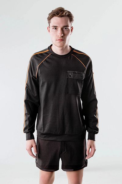 Isaora Hanorac cu decolteu cu dungi Stretch, cu buzunar la piept, pentru bărbați SWEAT M24S8102 888