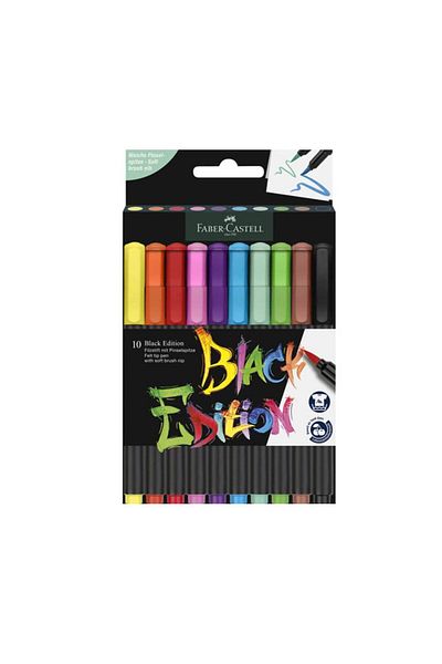 Faber Castell Black Edition Brush Tip Marker Set - 10