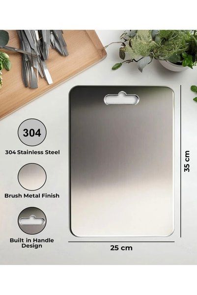 Mobzar Stainless Metal Steel Cutting Board High-End Quality Antibacterial Surface (1 Pcs)