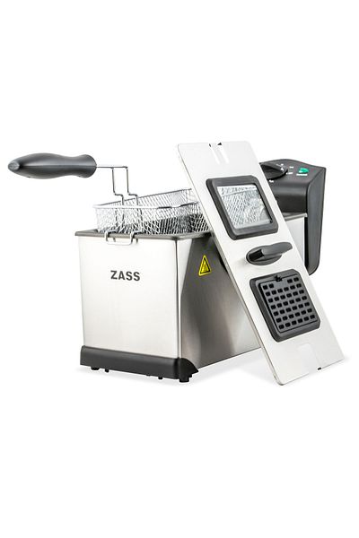 Zass Friteuză din oțel inoxidabil ZASS ZDF 05, 2000W, 3L, 1 coș, capac cu sticlă, temporizator 60 de minute