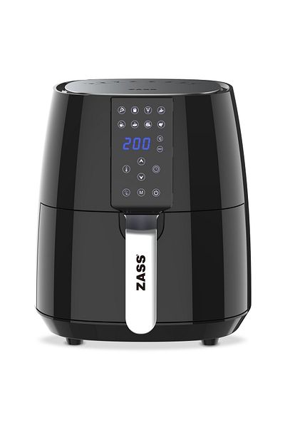 Zass Zaf 03 Hot Air Fryer, 1450w, 3,8l Capacity, Rapid Air Circulation, Digital Control, Black