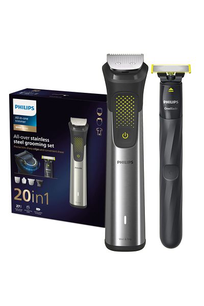 Philips OneBlade & 20-in-1 Hair and Beard Trimmer Set PHILIPS Multigroom MG9553/15, Silver
