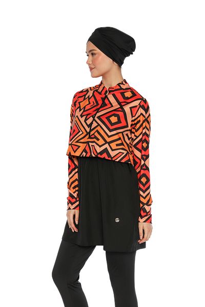 İKSUN Fully Covered Hijab Swimsuit Long Sleeve 4 Piece Set Full Lycra Water Repellent Quick Drying Fabric