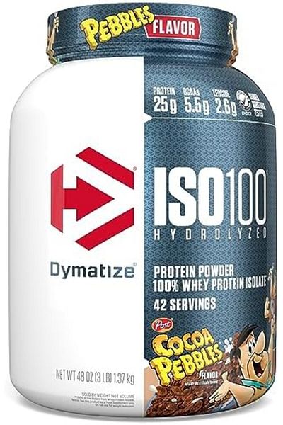 Dymatize ISO100 Hydrolyzed Protein Powder, Cocoa Pebbles, 3 Pound