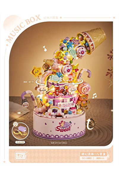 Vagonlife Loz Ledli Müzik Kutulu Pasta 909 Parça Oyuncak Yapım Seti LZ1953