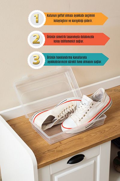 Metsar Home 20Pcs Women's Shoe Box - Transparent Shoe Organizer Storage Box Organizer Travel Box