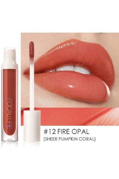 Focallure أحمر شفاه لامع للغاية بلون أوبال الناري FA-153-12