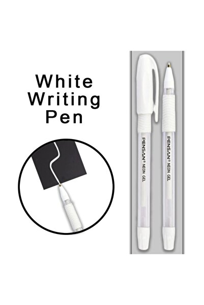 Askımo White Neon Ballpoint Pen Gel 1.0 mm Memory Book Pen