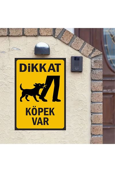 zafrakreklam Caution Dog Present 2 - Warning Sign Board 24 X 34 cm Polycarbonate