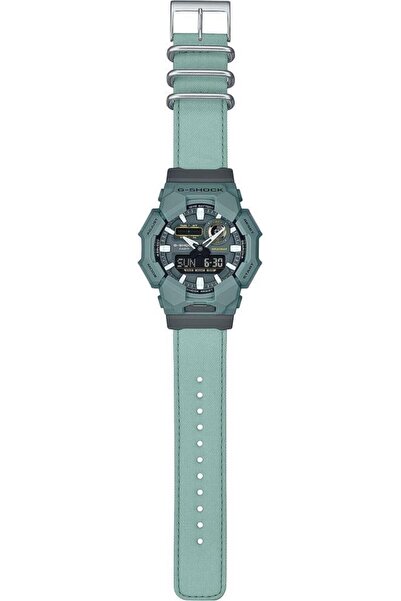 Casio G-Shock Ga-010Ce-2Adr Fabric Band Green Color 20 Atm Water Resistant New Men's Wristwatch