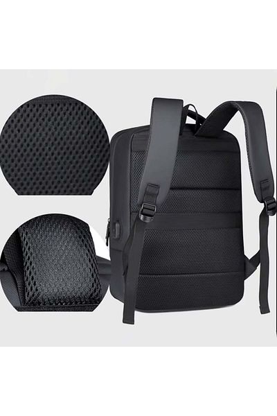 PUFO Rucsac pentru laptop de birou cu compartimente, 45 x 35 cm, negru