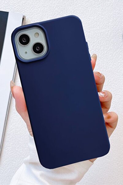 Magic Ring İphone 13 / 14 Uyumlu İçi Kadife Lacivert Silikon Telefon Kılıfı