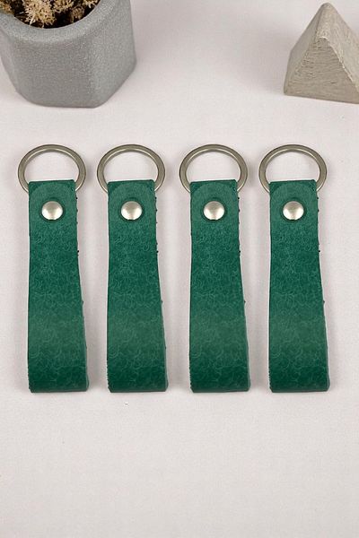 pepuza 4-Piece Genuine Leather Root Series Keychain Water Green