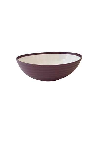 HOBBY LİFE Vera Oval, Plastic Salad and Fruit Presentation Bowl 1.6 Lt & Purple - 1 Piece