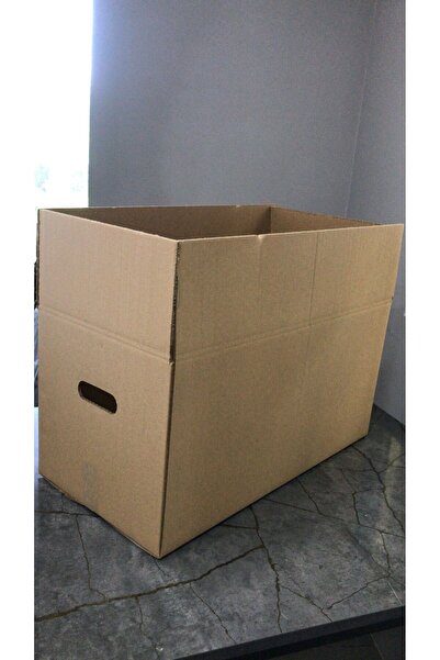 Koli 50x40x40 cm Standart Çift Oluklu Tutamaklı 10 Adet Taşıma Kolisi, Boş Ku...