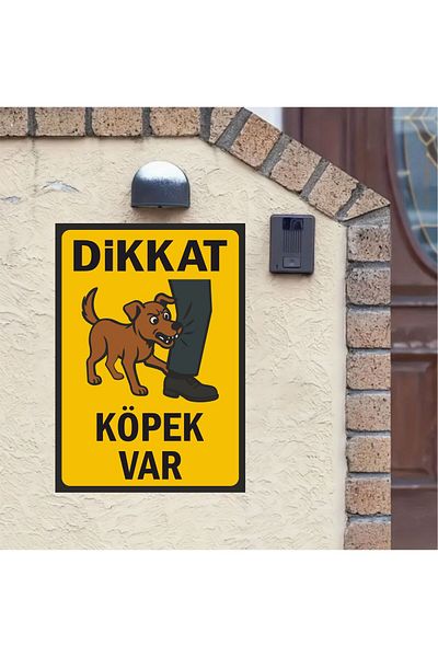 zafrakreklam Caution Dog Present - Warning Sign 24 X 34 cm Polycarbonate