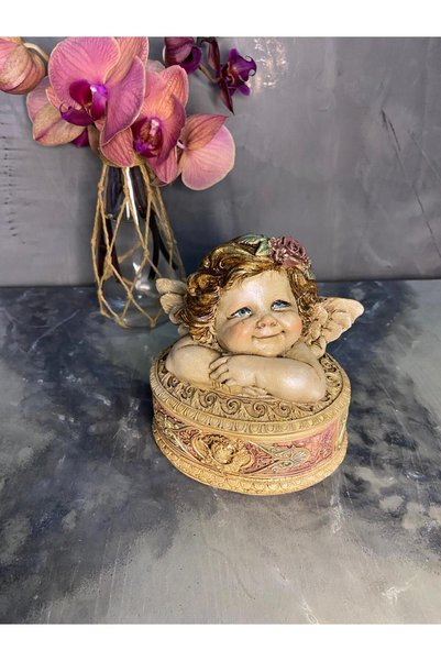 Gardenya Melek Figürlü Mumluk & İnci Tozu Mum ( Mum Ve Fitilller Dahidir)